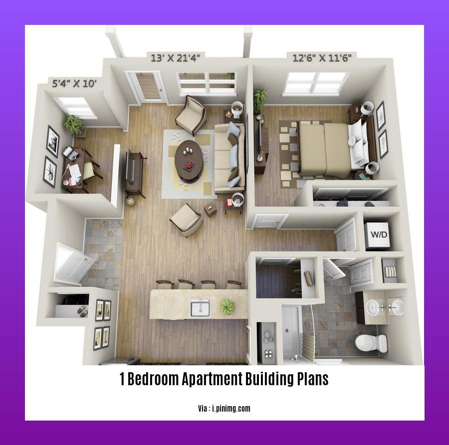 1 bedroom apartment building plans