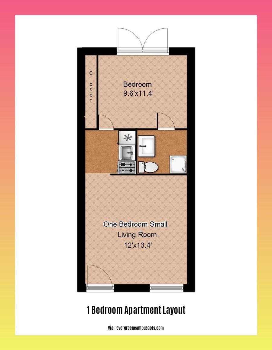 1 bedroom apartment layout