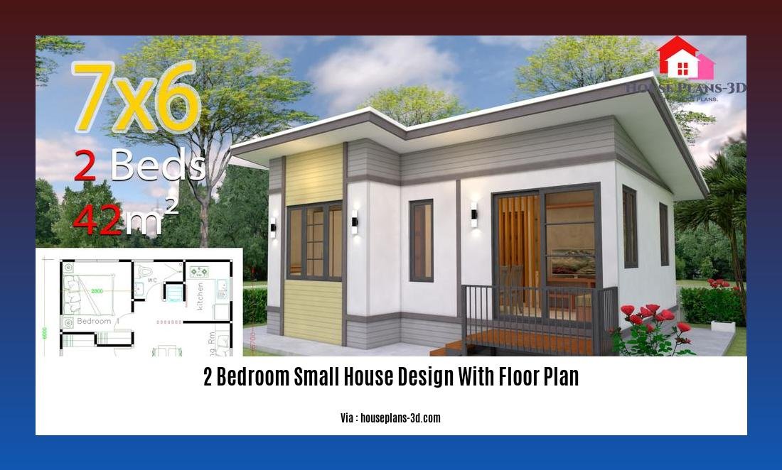 2 bedroom small house design with floor plan