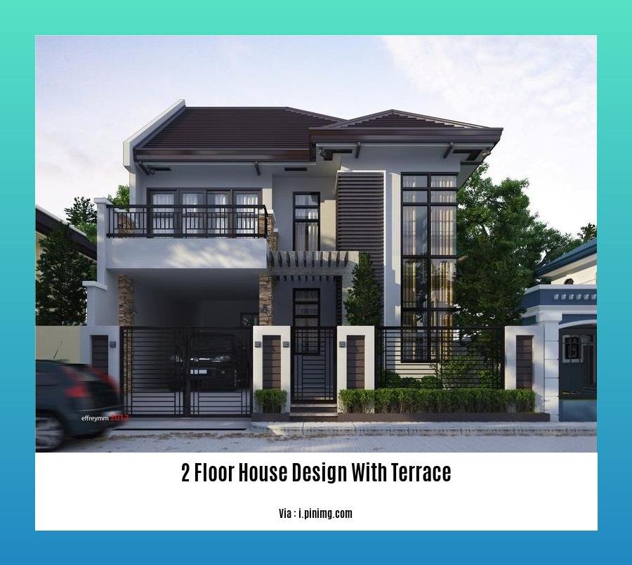 2 floor house design with terrace