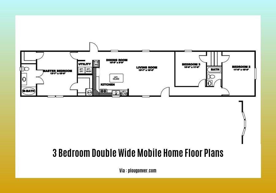 3 bedroom double wide mobile home floor plans