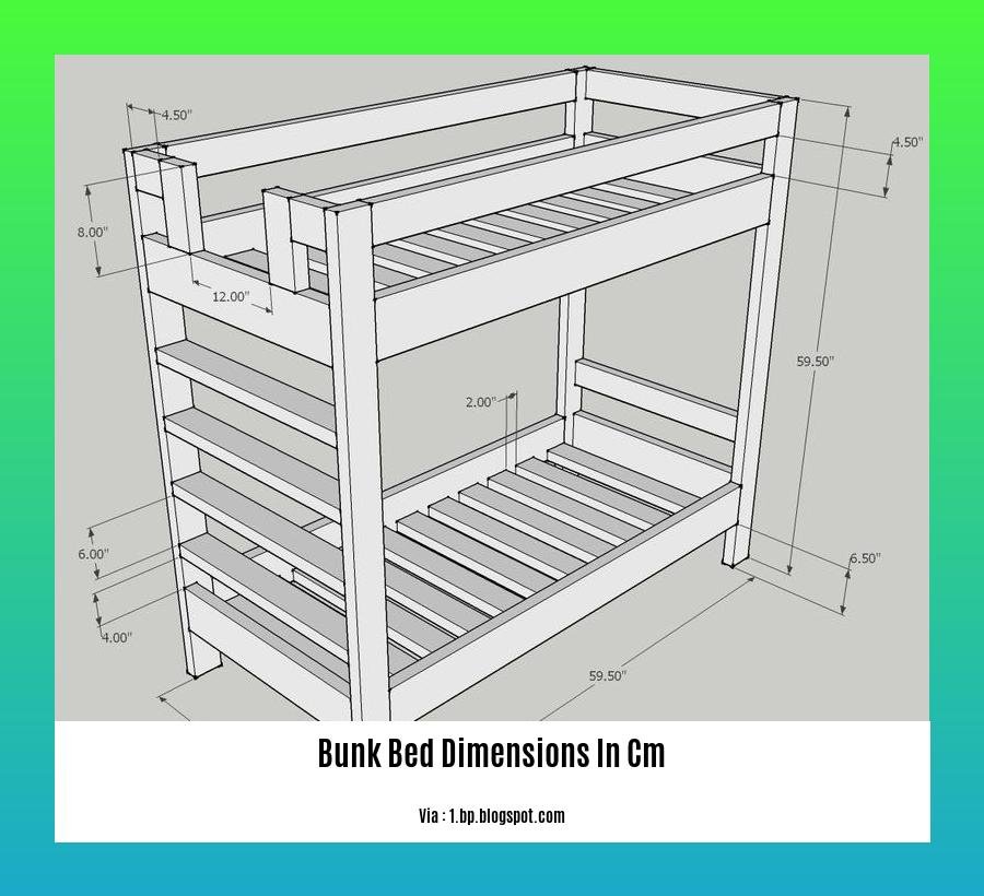 bunk bed dimensions in cm