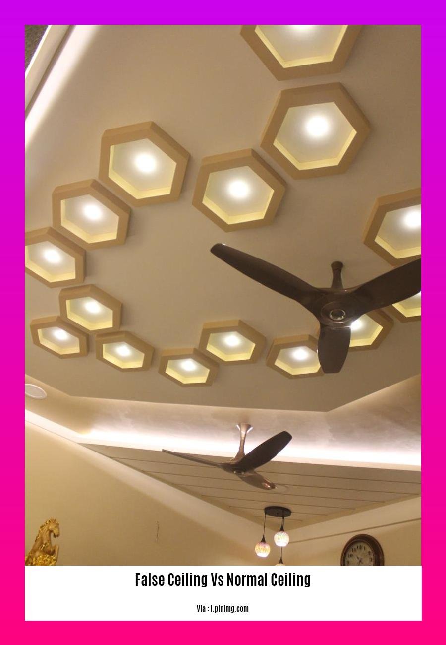 false ceiling vs normal ceiling