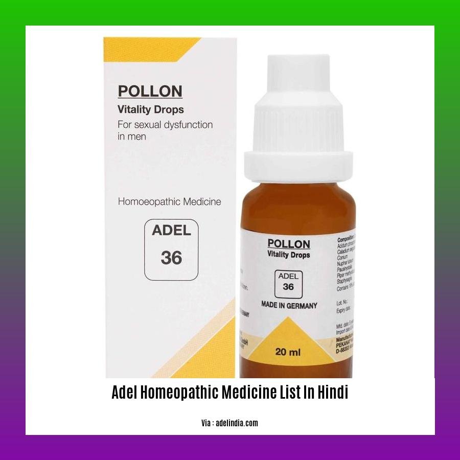 Adel homeopathic medicine list in hindi