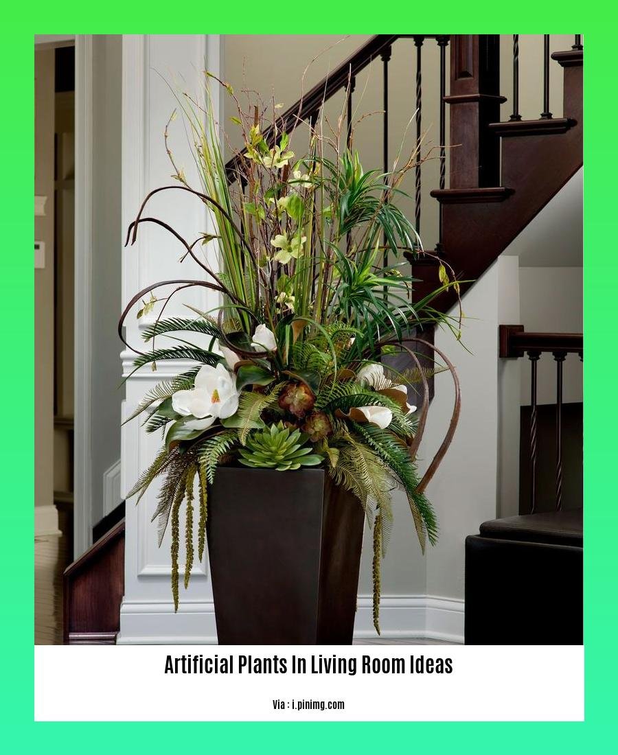 artificial plants in living room ideas