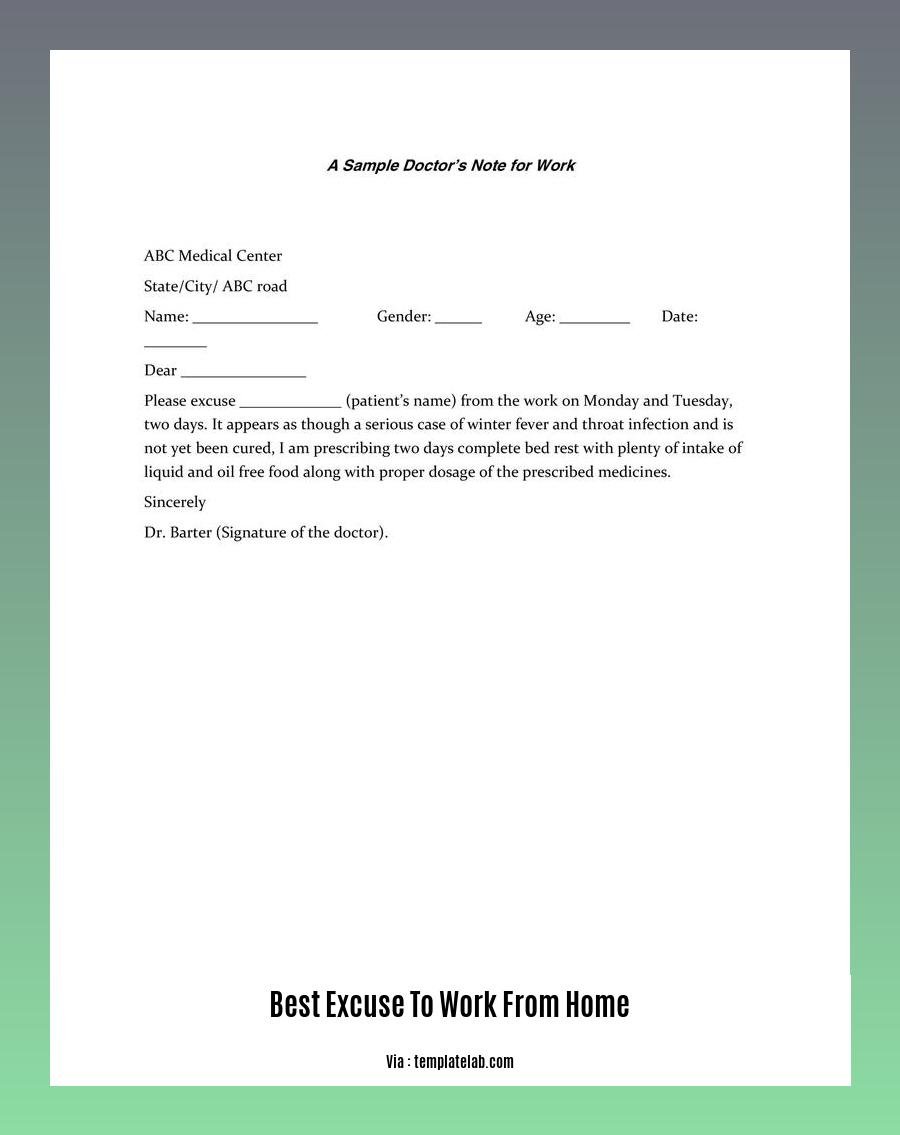 best excuse to work from home