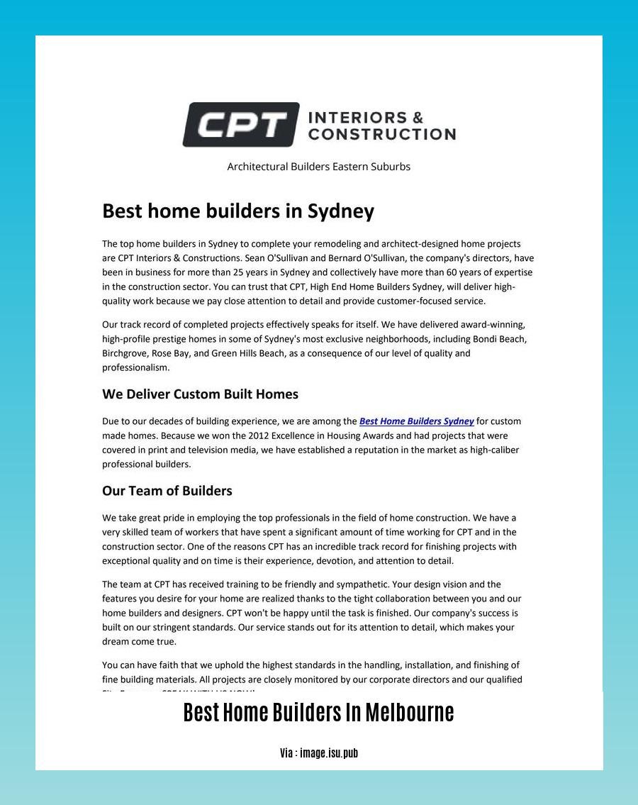 best home builders in melbourne