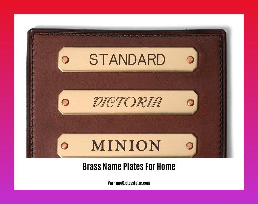 brass name plates for home