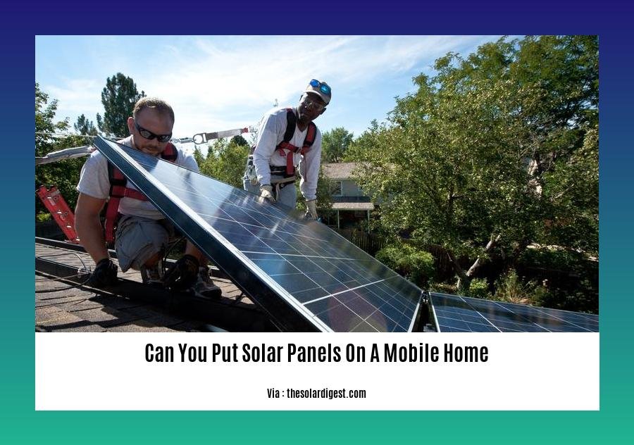 can you put solar panels on a mobile home