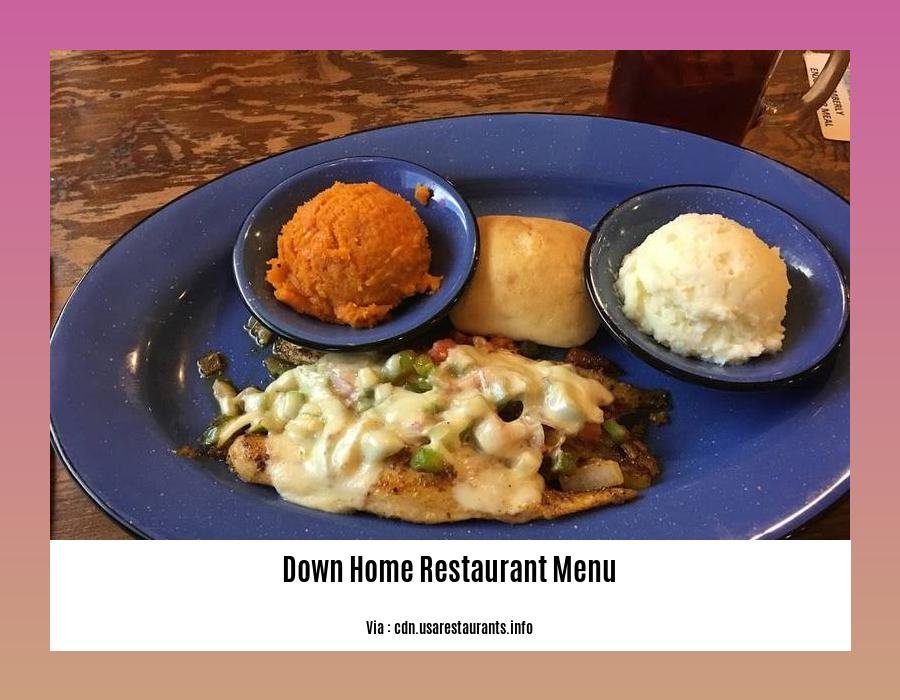 down home restaurant menu