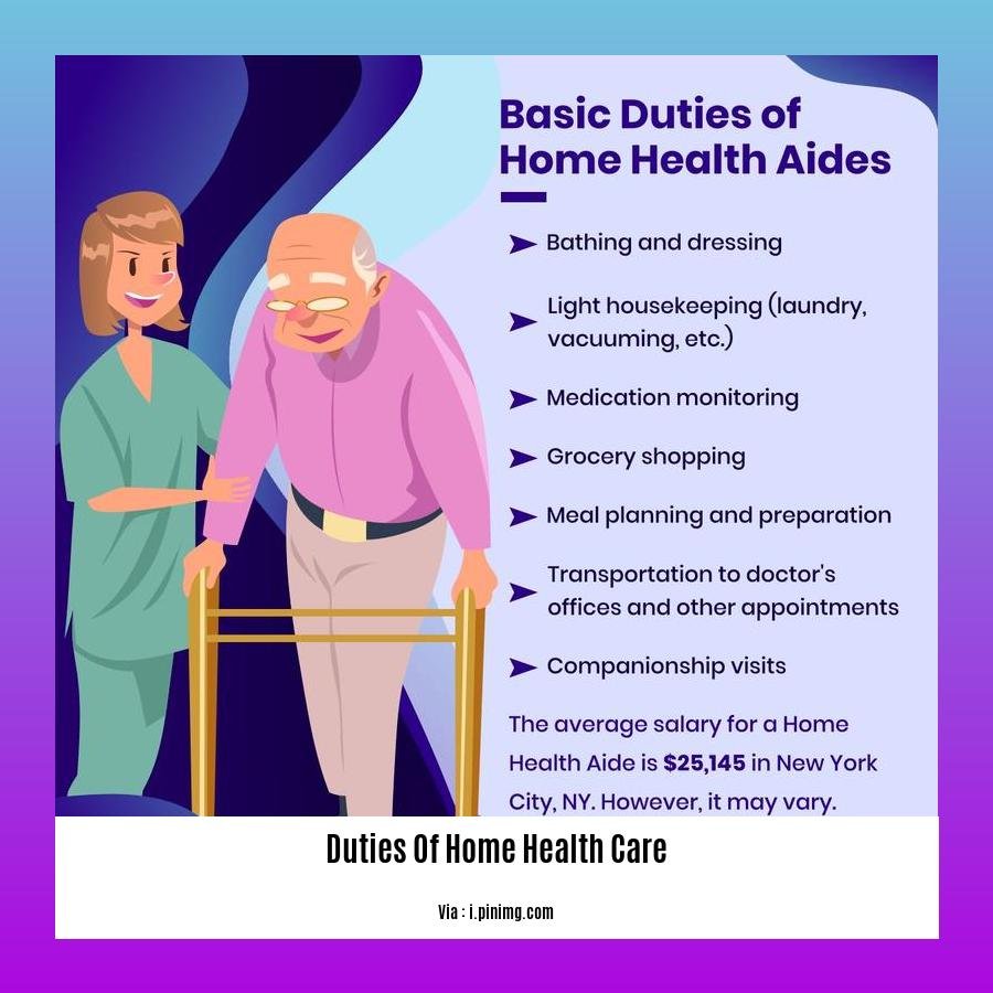 duties of home health care