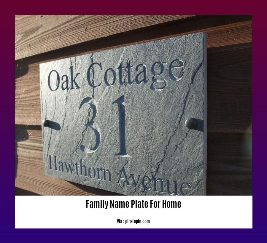 family name plate for home