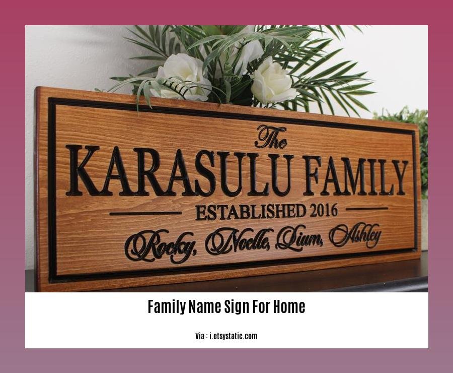 family name sign for home