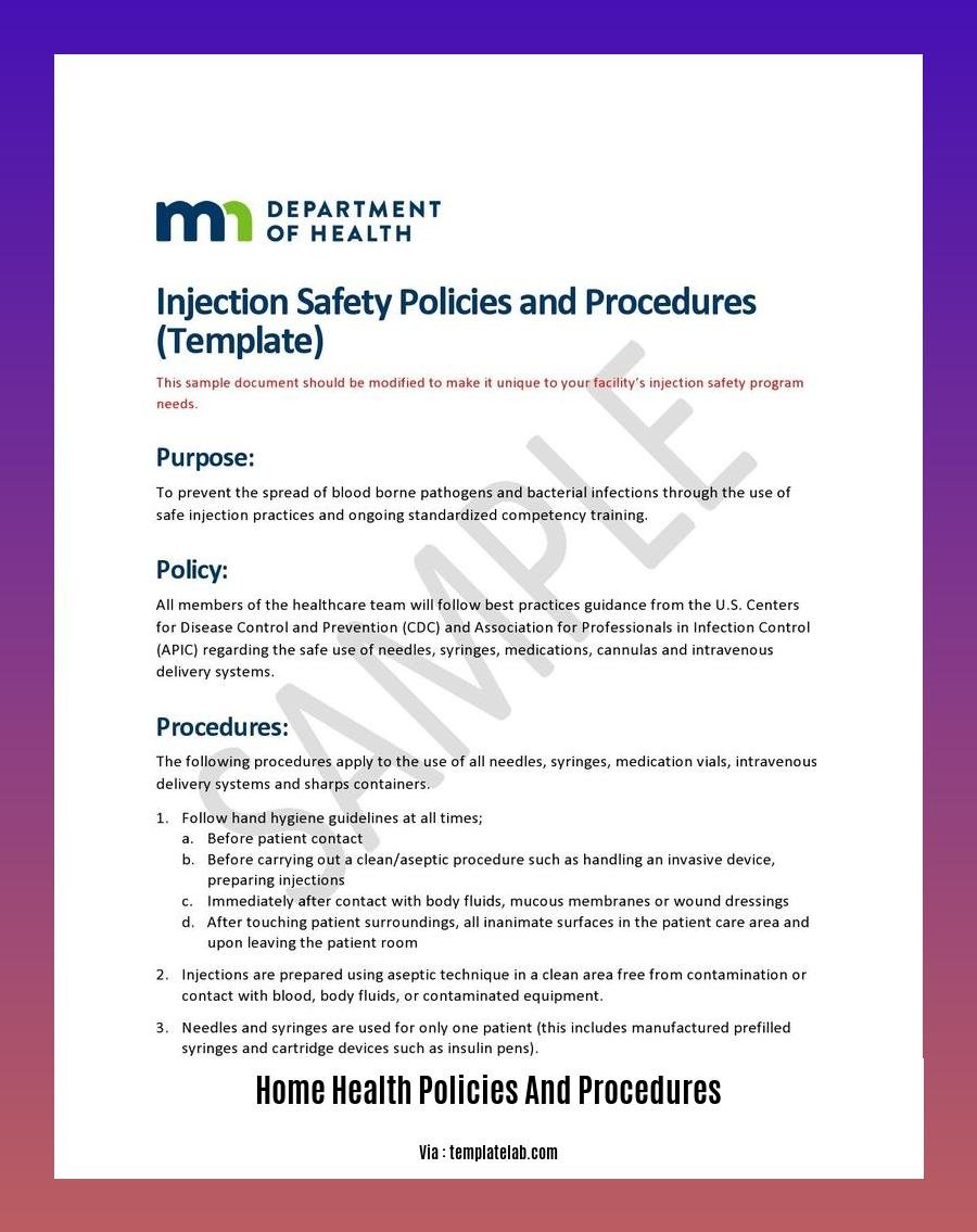 home health policies and procedures
