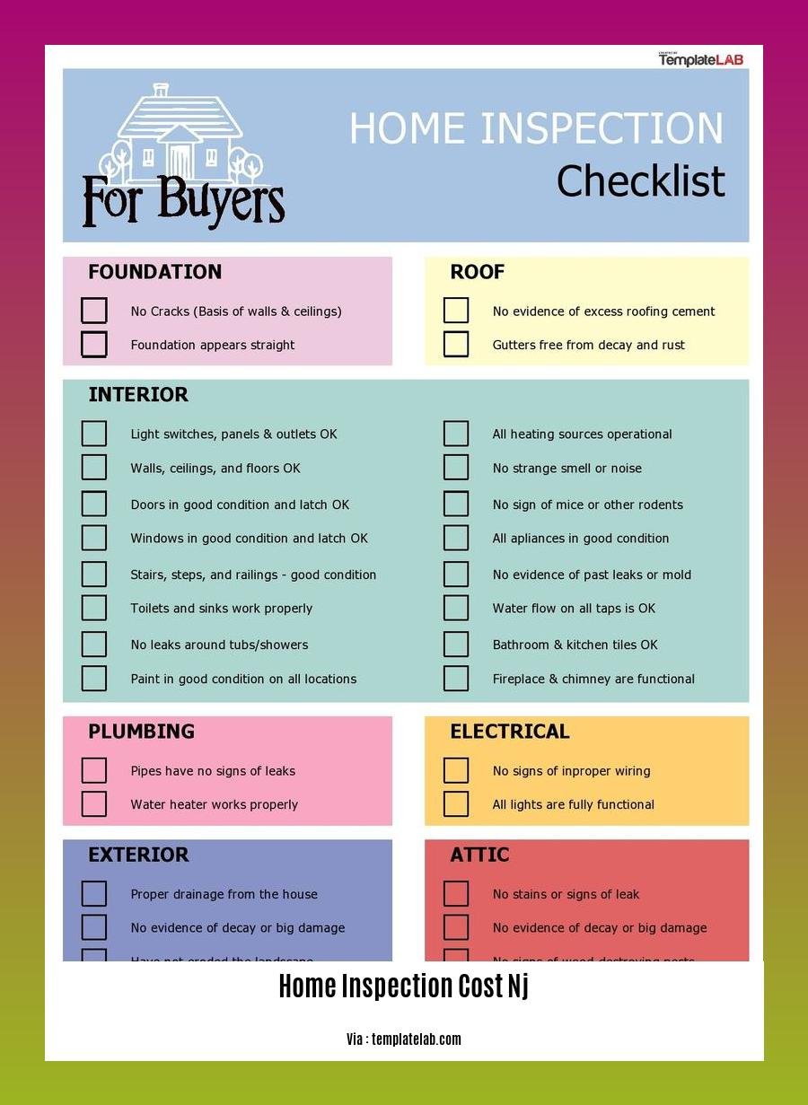 home inspection cost NJ