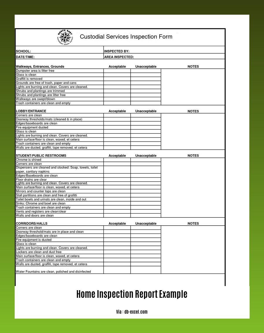 home inspection report example