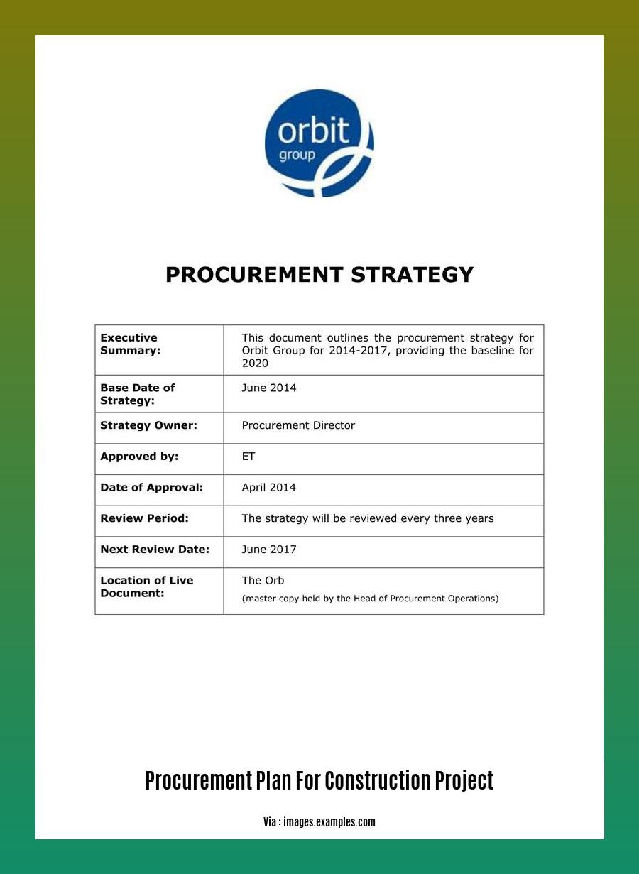 procurement plan for construction project