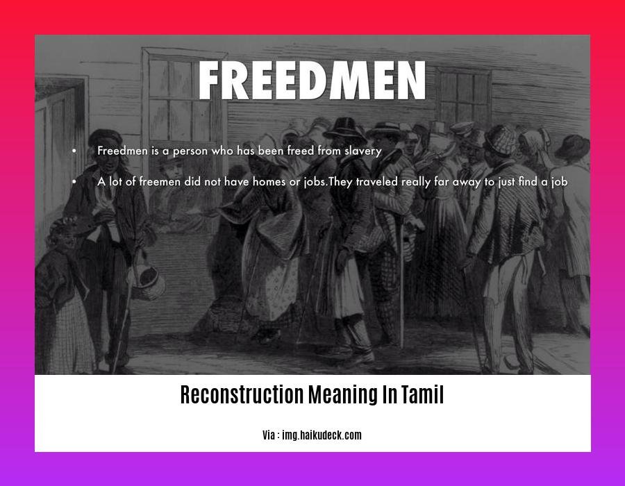 reconstruction meaning in tamil