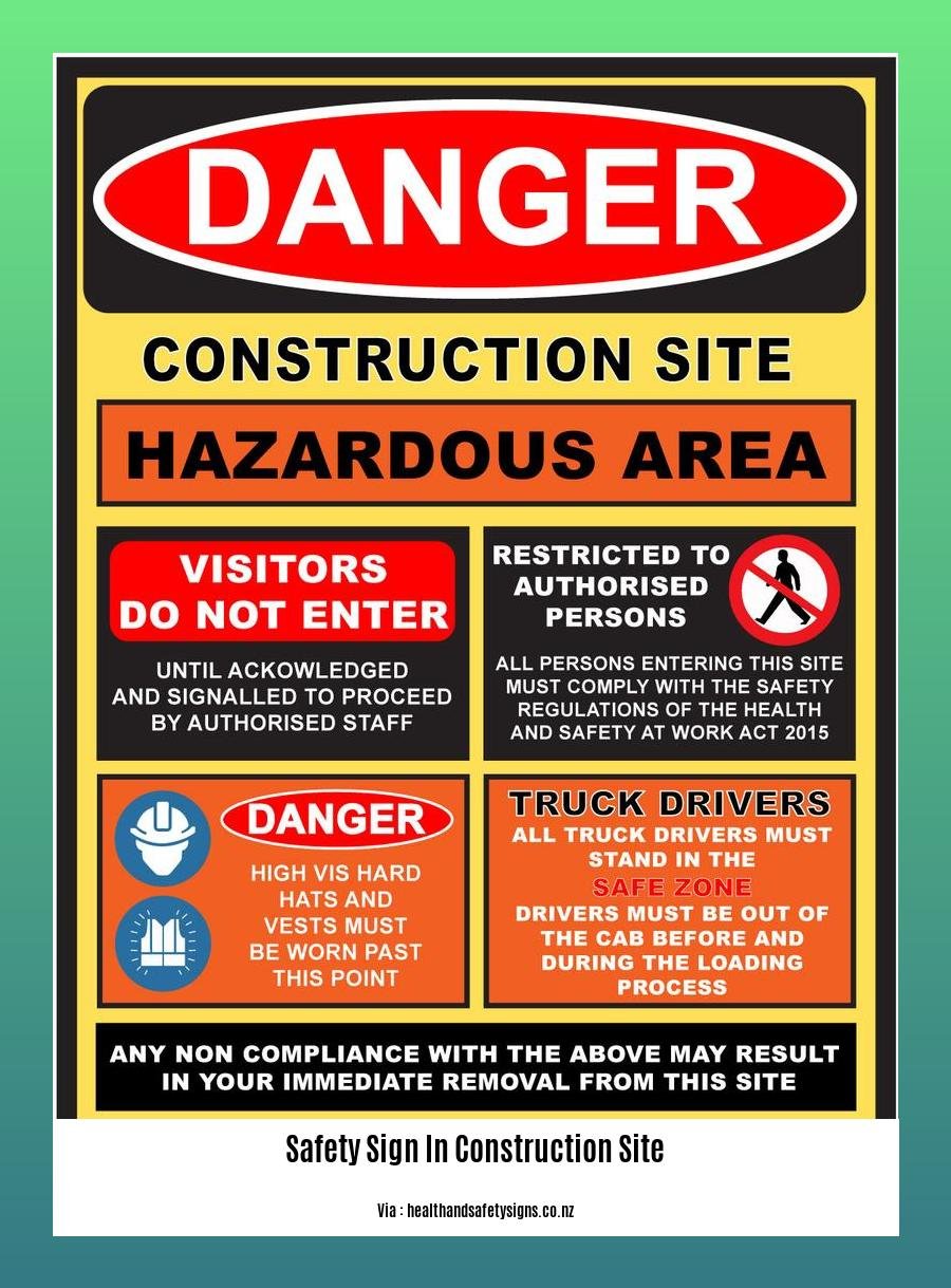 safety sign in construction site