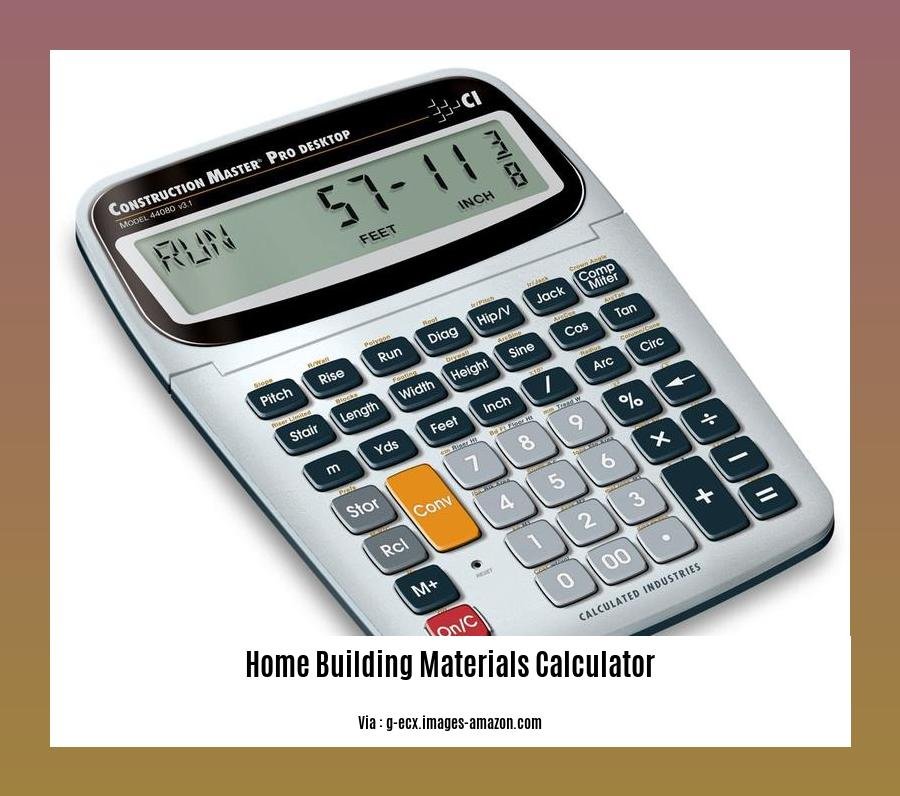 home building materials calculator