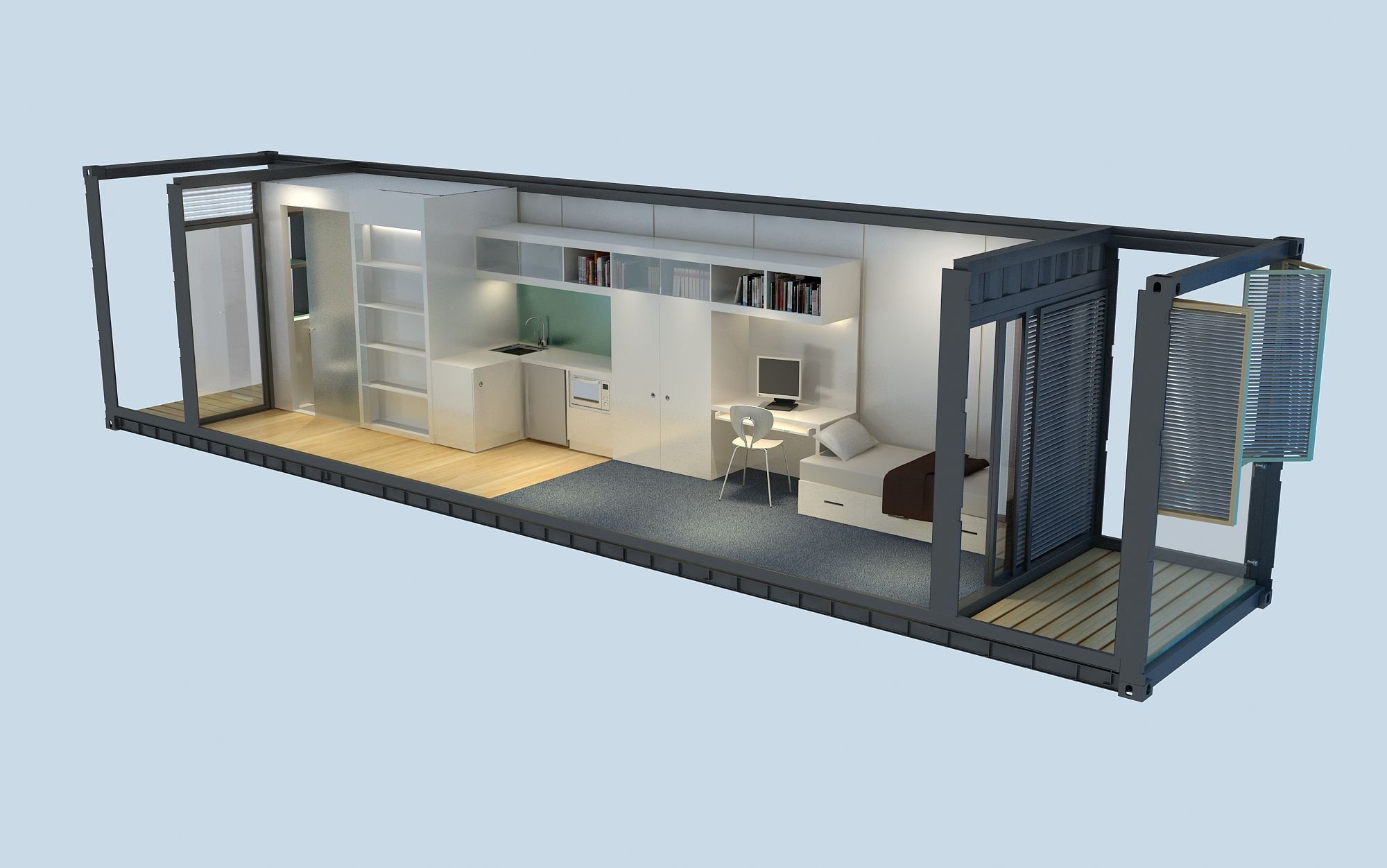 40 foot container home floor plans