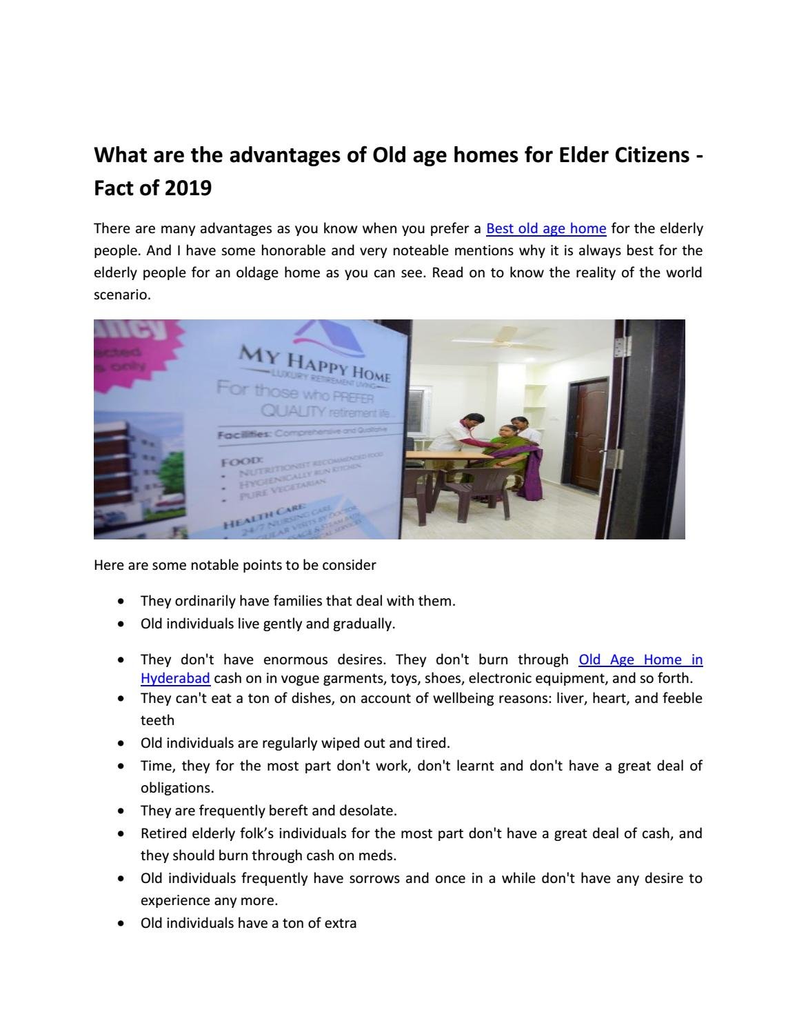 are old age homes good or bad