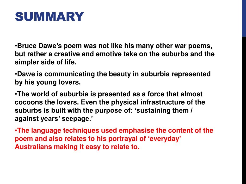 homecoming by bruce dawe analysis