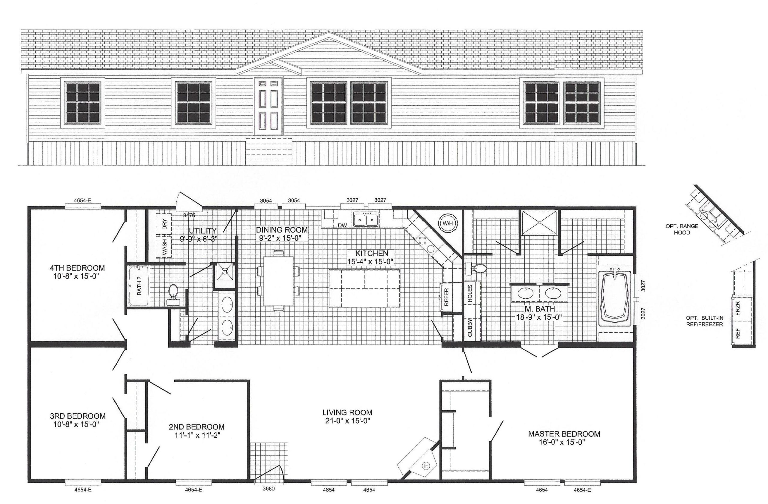 3 bed 2 bath mobile home floor plans