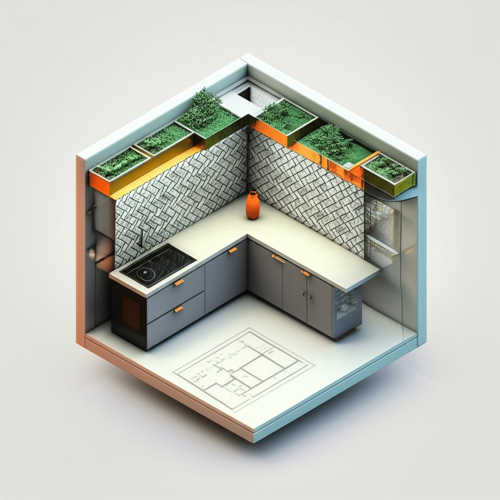 Gray cabinet backsplash idea: Modern kitchen design with stylish tile.