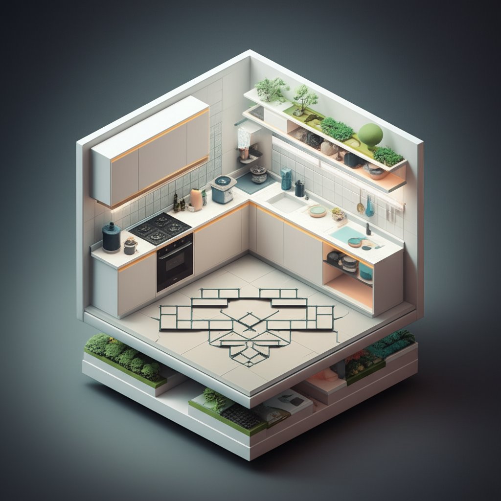 White cabinets with stylish backsplash. Kitchen design idea inspiration.