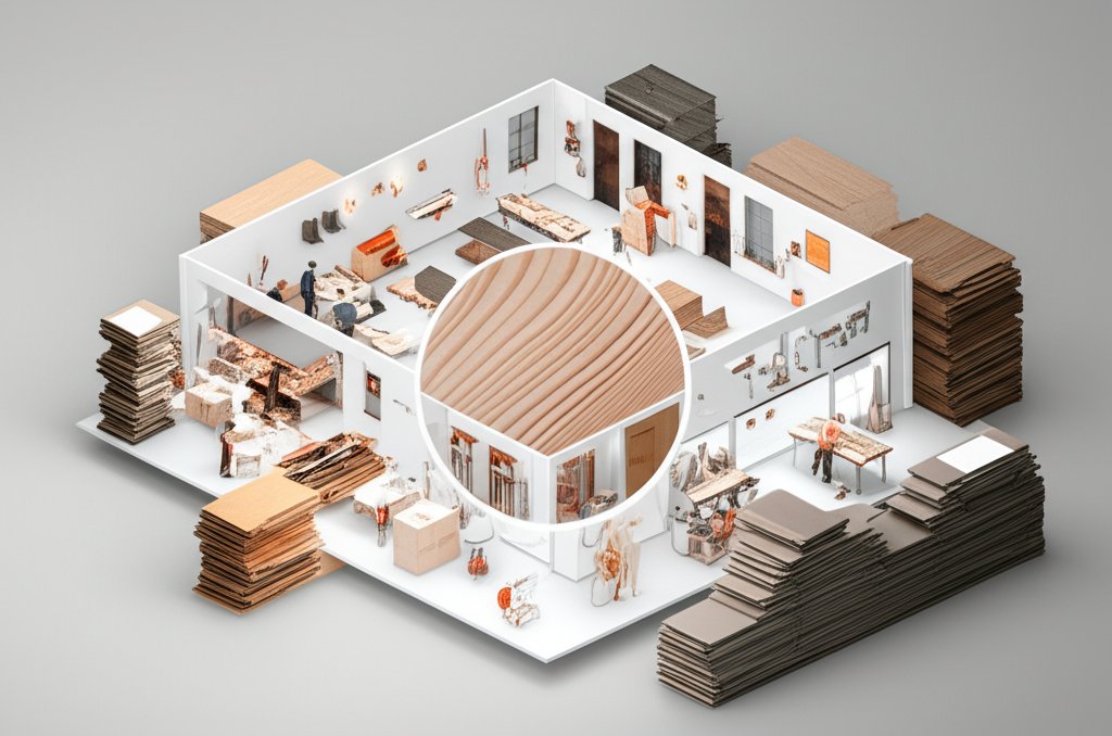 Wood selection guide: Grain, color, and hardness options for your project.