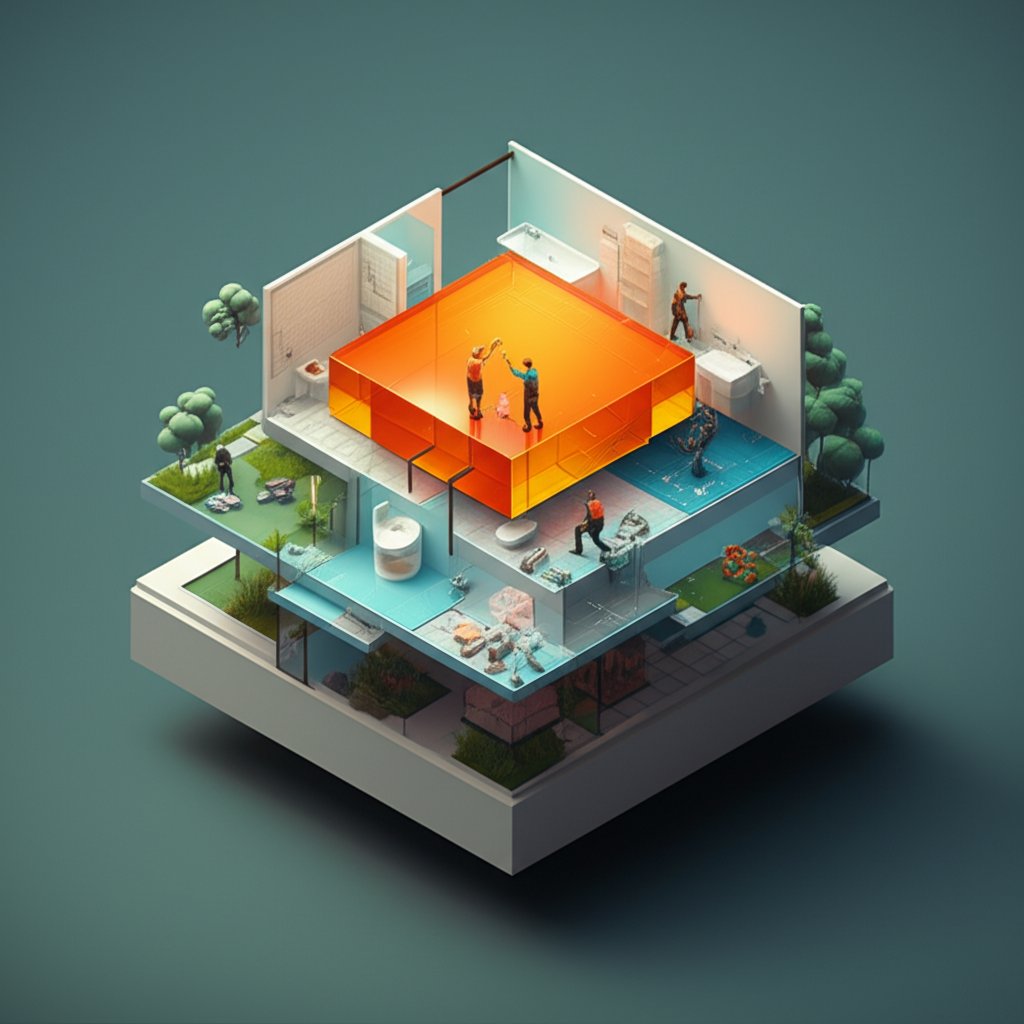 Stylish glass tile backsplash brightens a modern kitchen, adding light and vibrant color.