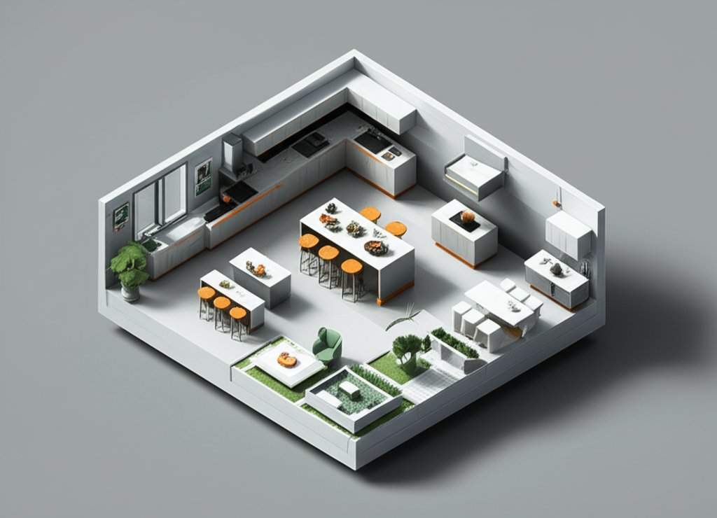 Kitchen island assessment: Spacious kitchen with a large island for cooking & gathering.