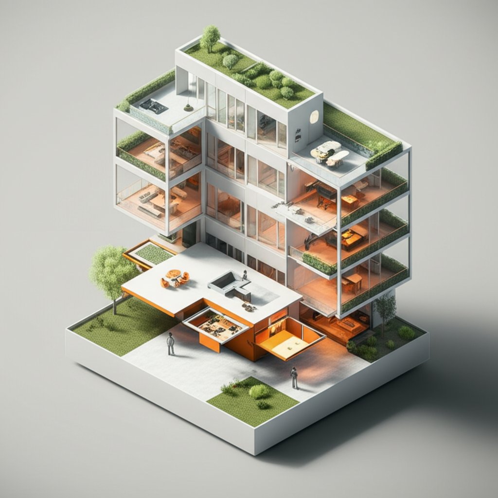 Dual-purpose kitchen island: Seating, storage, and workspace maximizing space.