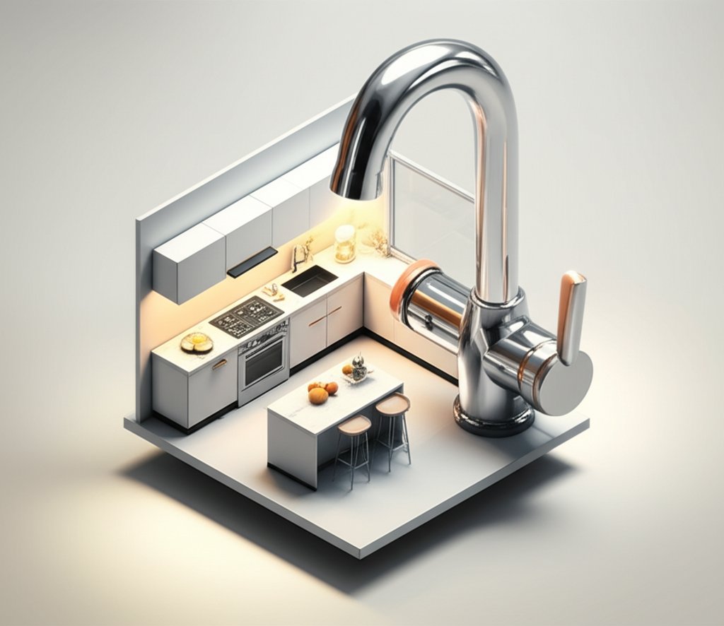 Modern kitchen design: clean lines, minimalist style, and smart technology.