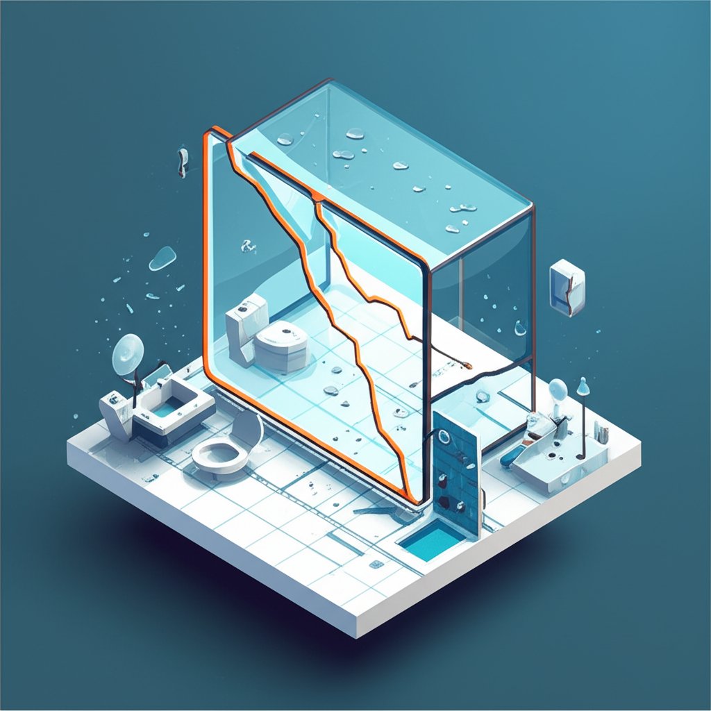 Sleek glass wall tiles in modern bathroom: Durable, stylish, easy-to-clean choice.