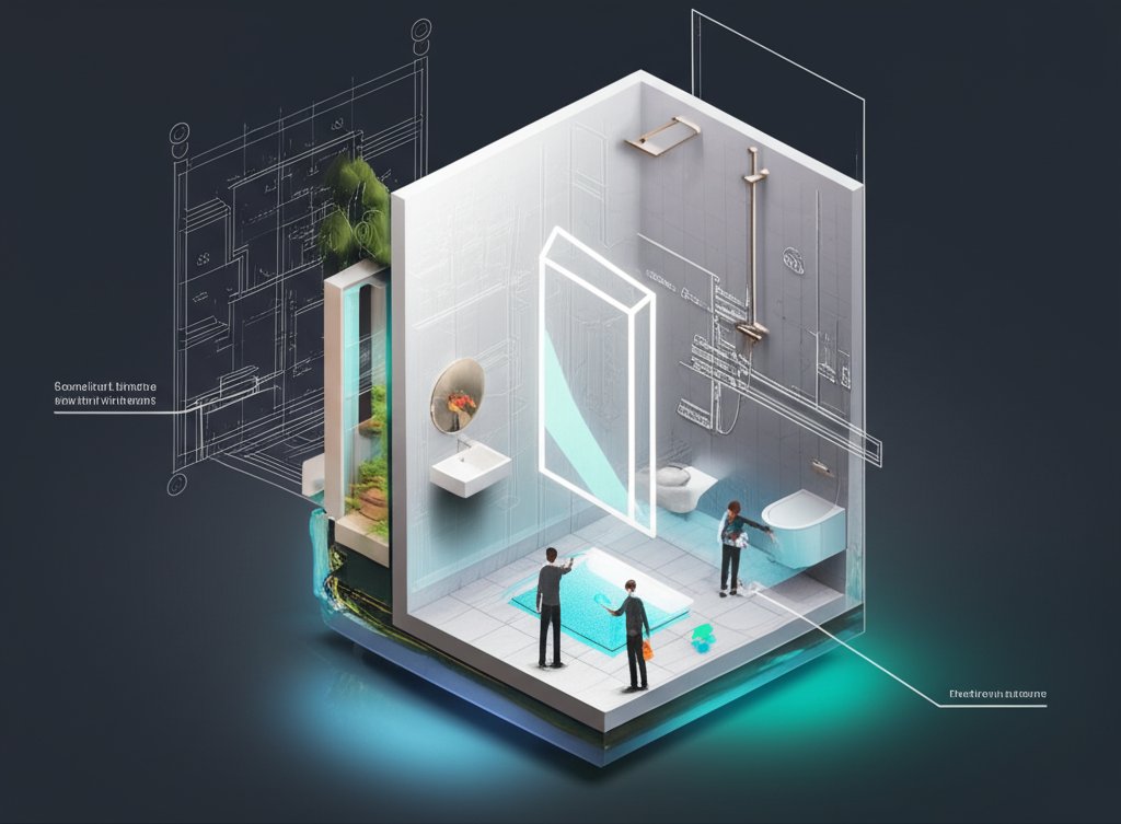 Glass tile shower: durable, beautiful, waterproof, and easy-to-clean bathroom design.