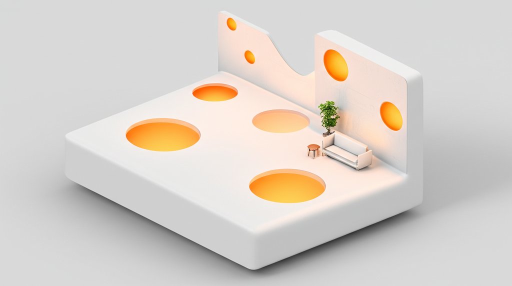 Stylish decorative recessed LED lighting for a modern home interior.