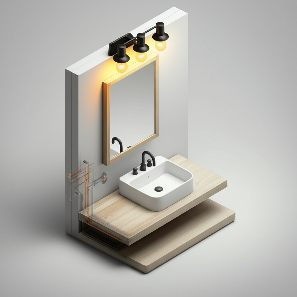 Rustic farmhouse bathroom vanity lights for a charming bathroom design.