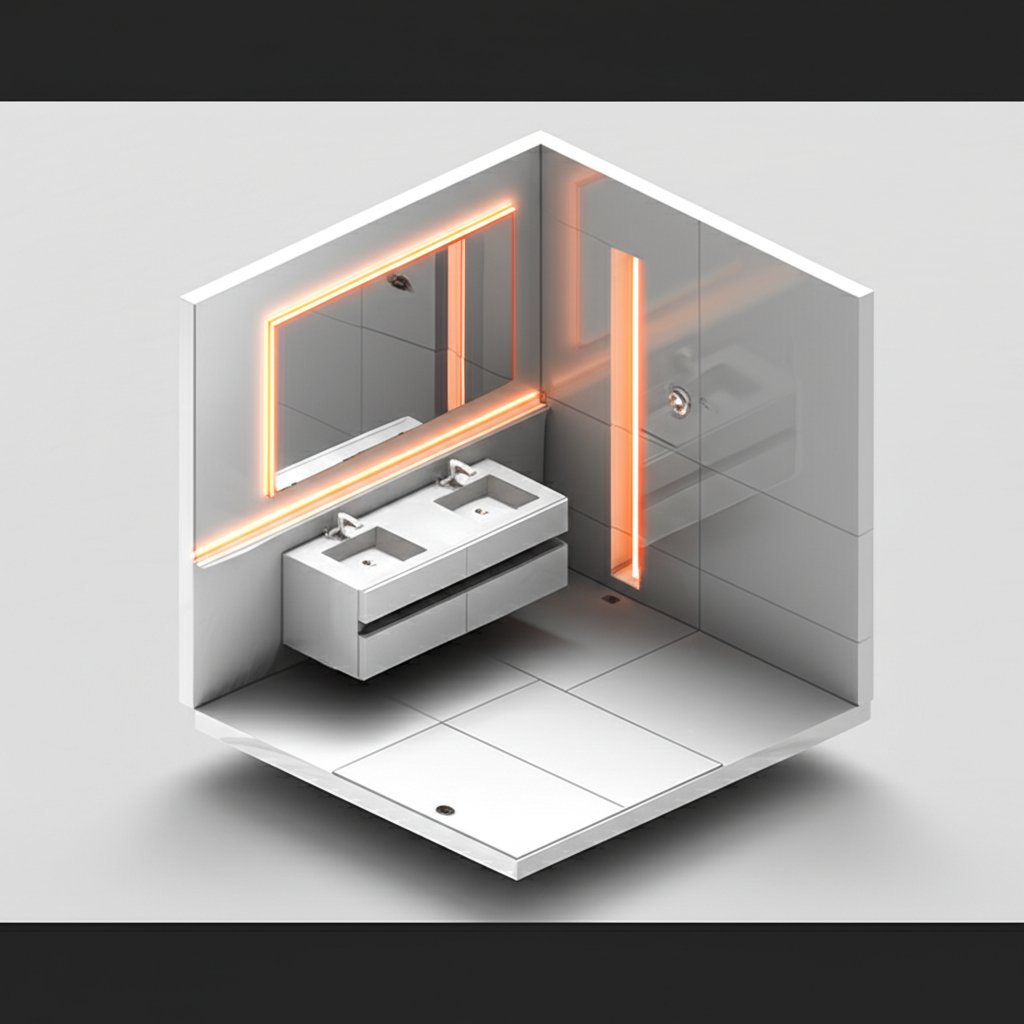 Modern LED bathroom lighting for bright, energy-efficient illumination.