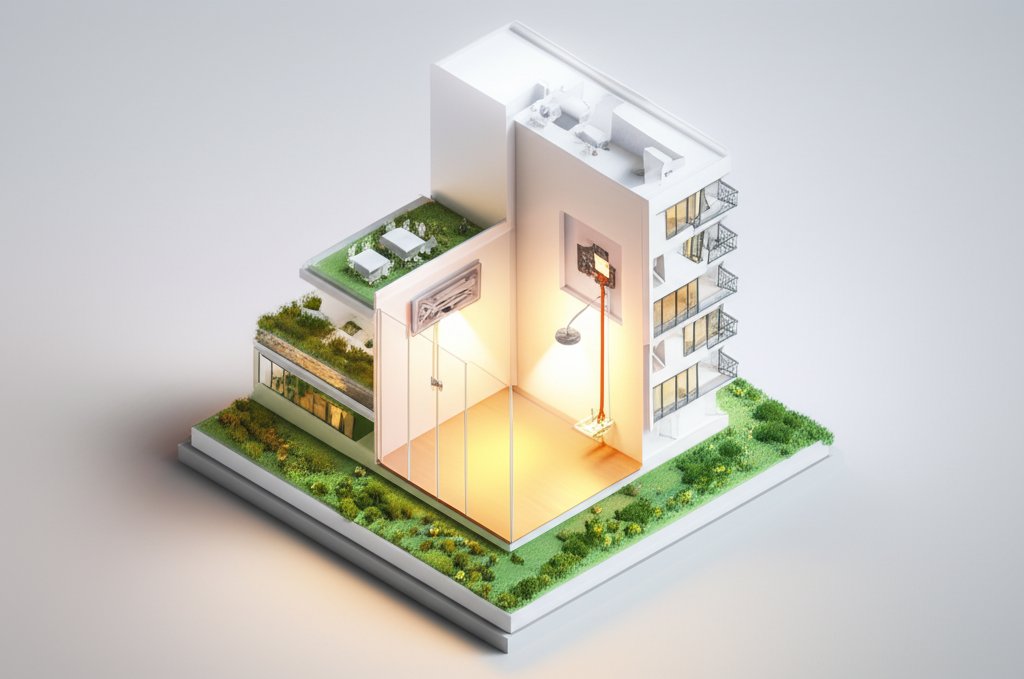 Recessed LED light fixtures for bright, safe shower illumination.