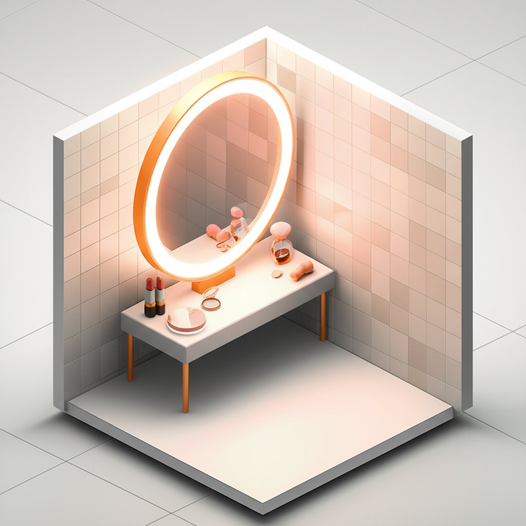 Hollywood style LED makeup vanity mirror lights for flawless beauty application.