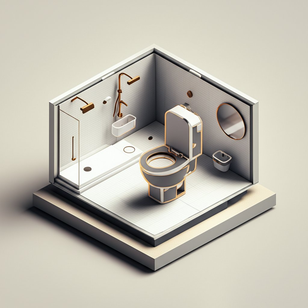 Simple hand-drawn bathroom sketch with basic toilet, sink, and shower layout.