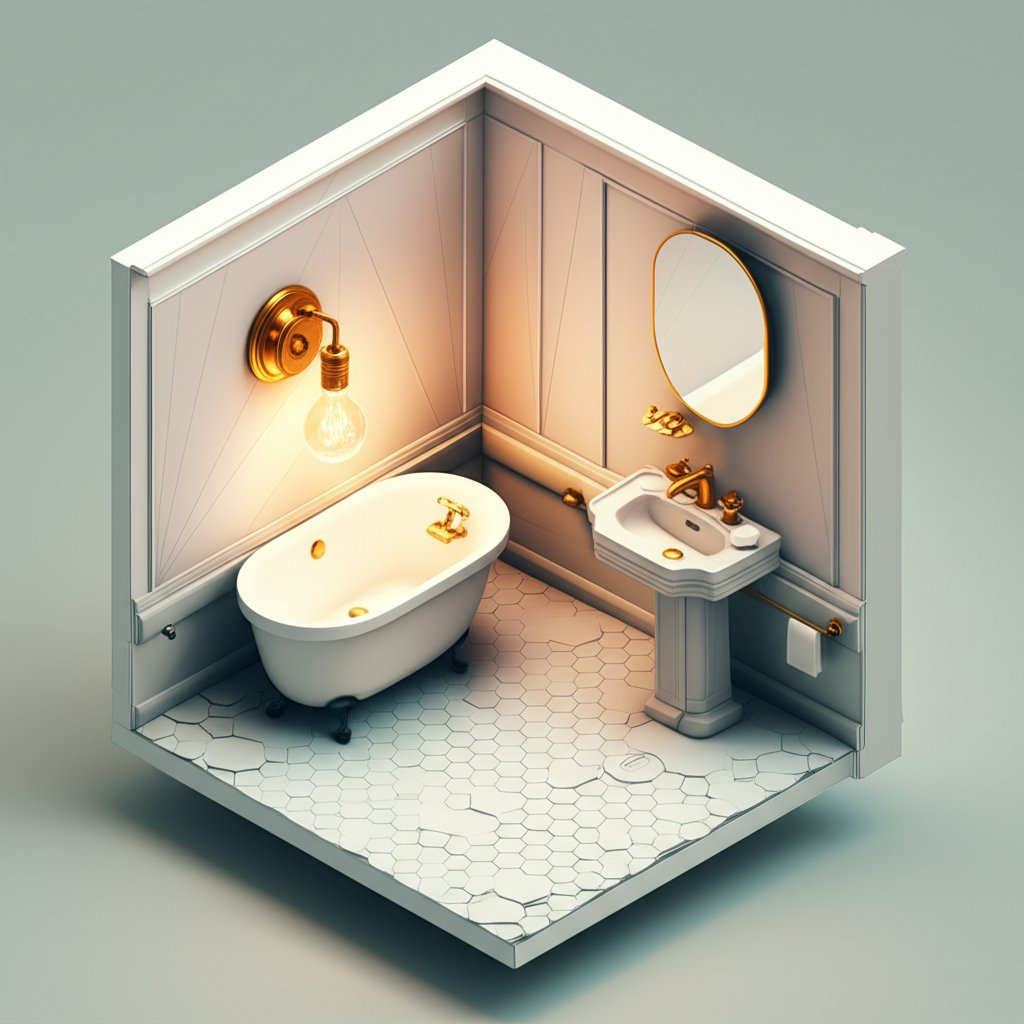 Elegant vintage bathroom light fixtures, classic style.