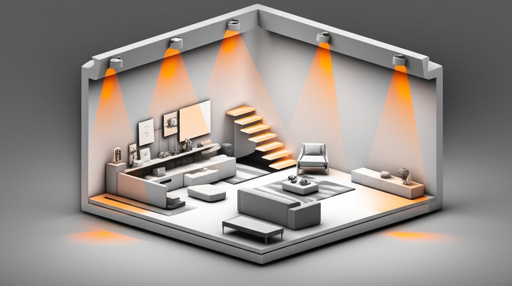 Recessed pot lights are the best, bright lighting choice for modern basements.