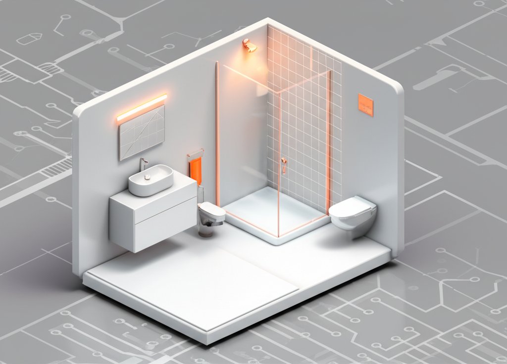 Modern bathroom illuminated by LED lighting: energy-efficient, bright, and stylish upgrade.