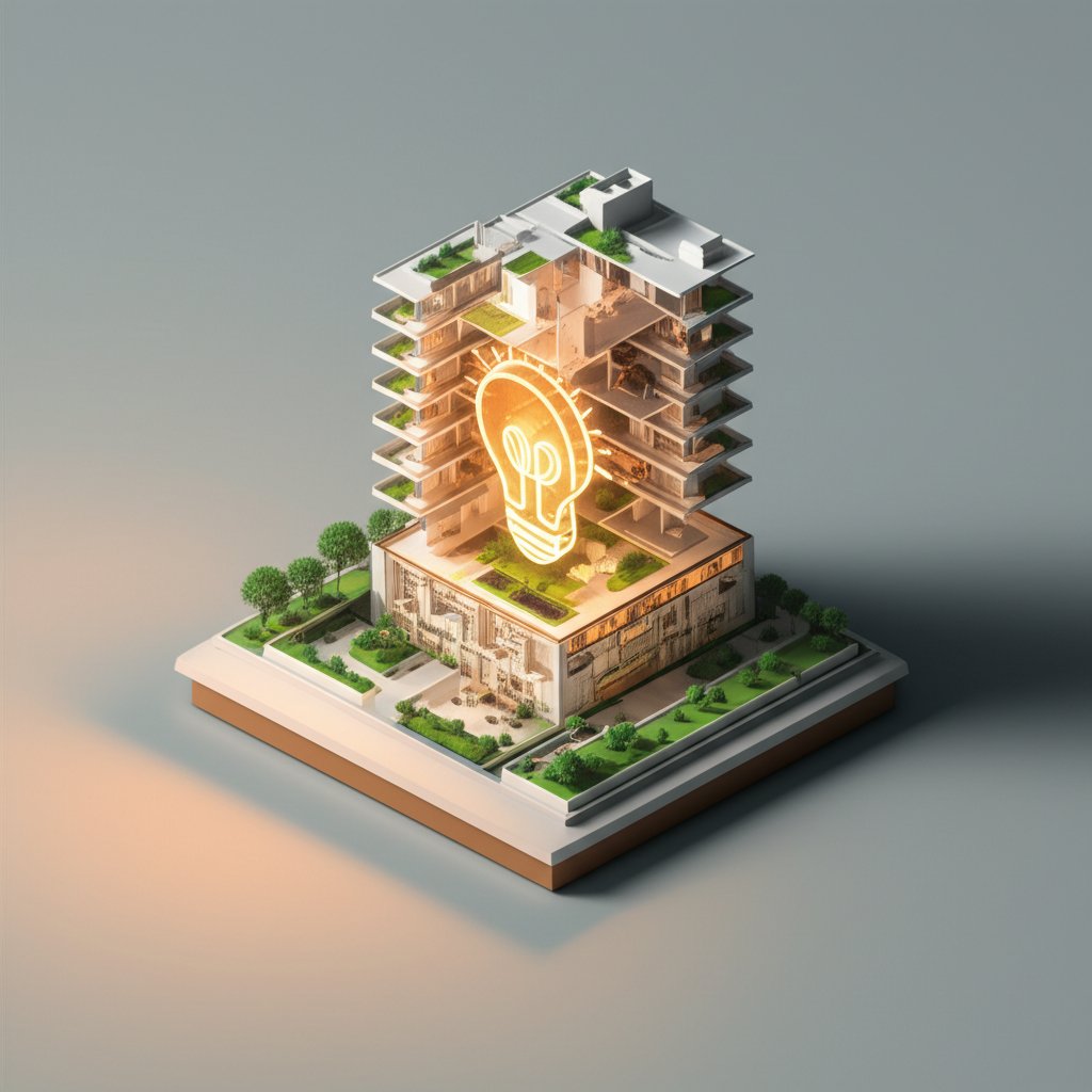 Overhead light transforming a room's atmosphere, influencing mood and well-being.